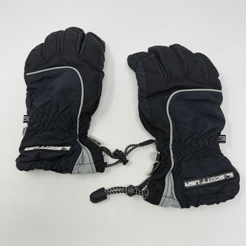 Scott USA Mens Small Black‎ Grey Ski Snowboard Gloves Weatherproof Winter Sport